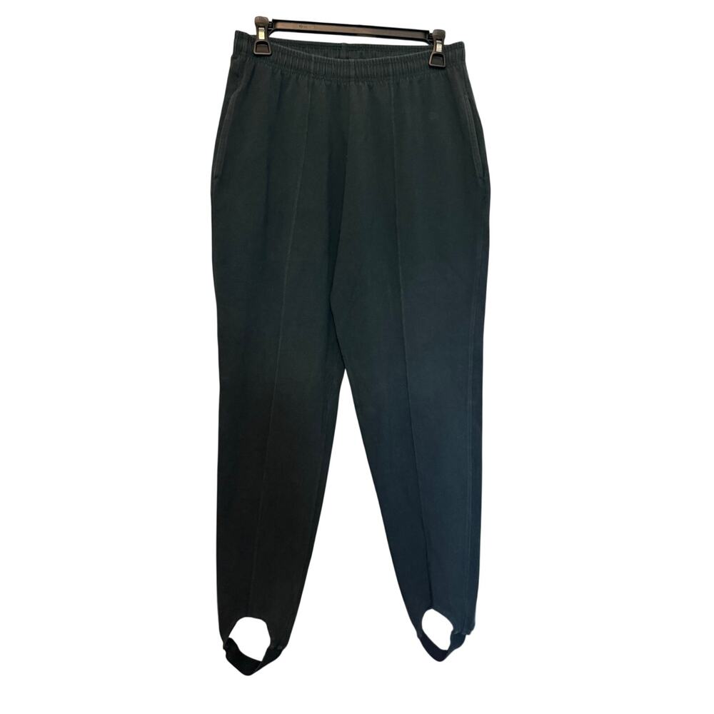L.L.Bean Women’s Petite 12 Stirrup Pants Black Cotton Lycra Made USA Vintage